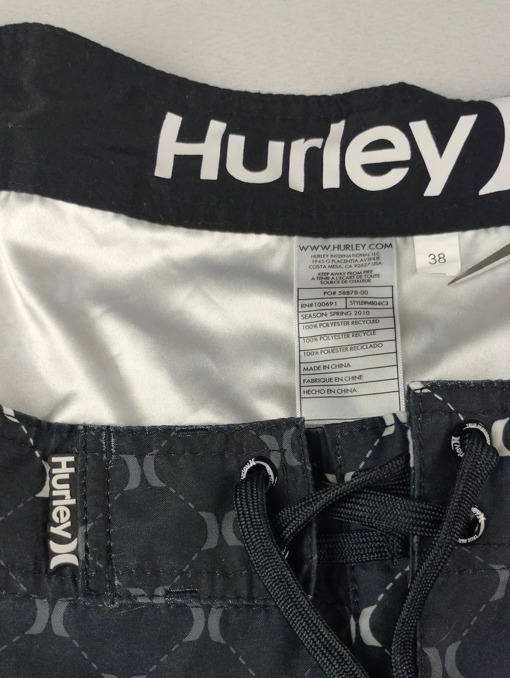 Hurley Men's Black Patterned Swim Trunks